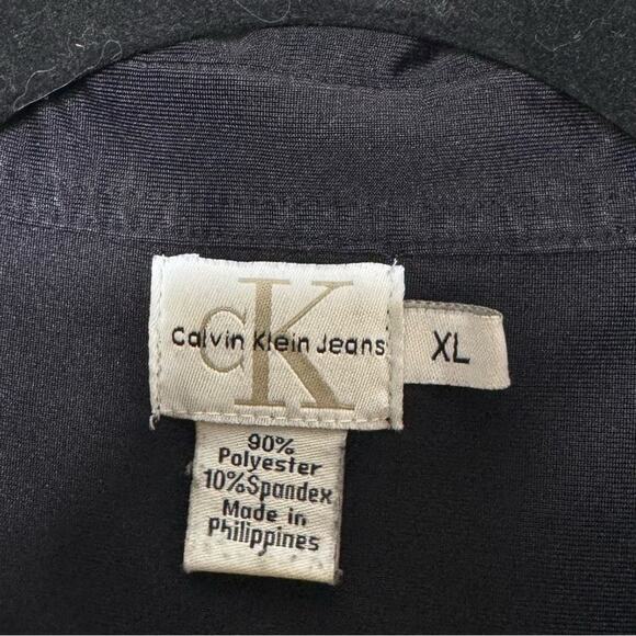 CALVIN KLEIN / black performance short sleeve button up shirt / XL - Picture 4 of 8